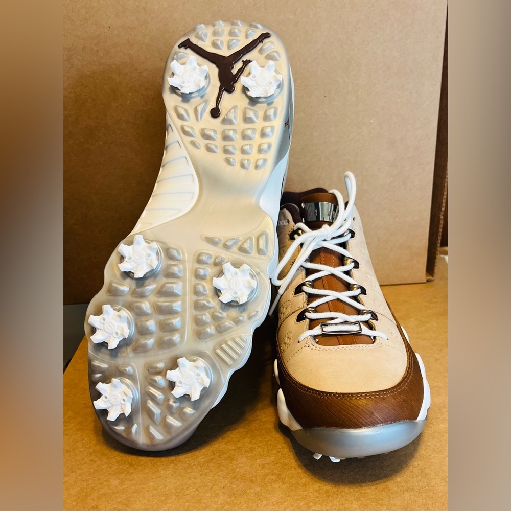 Nike Air Jordan 9 Low Golf “Masters” Wood-Grain FN6929-200 - Men Size 12 - NEW - Picture 10 of 13